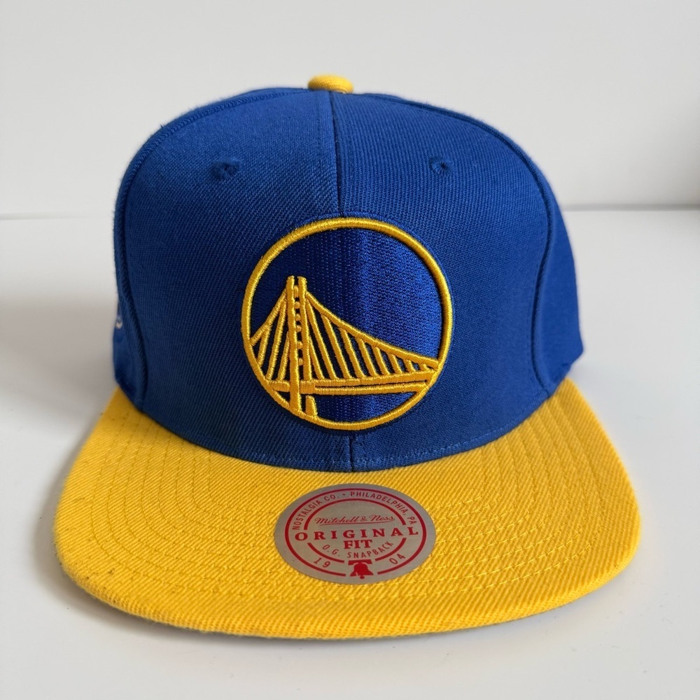 NWT Mitchell & Ness Royal Blue and Yellow Snapback Cap